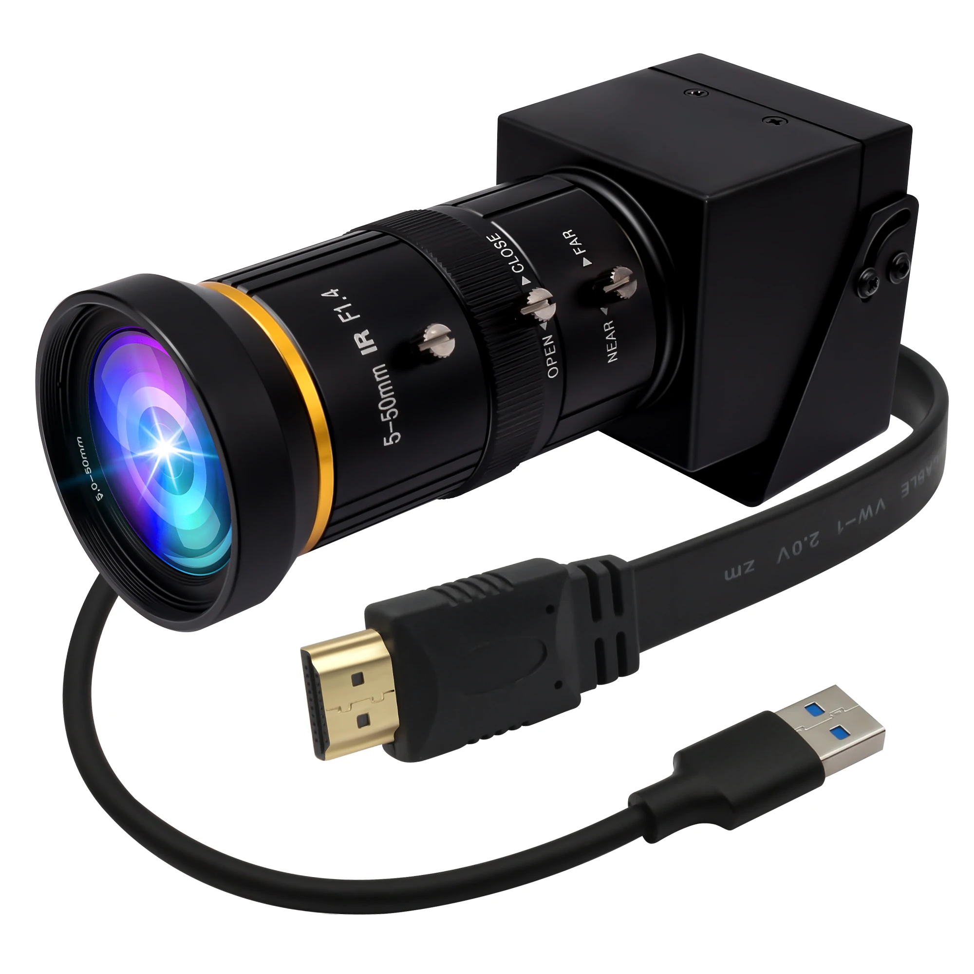 4K HDMI USB HD Webcam for Video Recording, 10X Optical Zoom