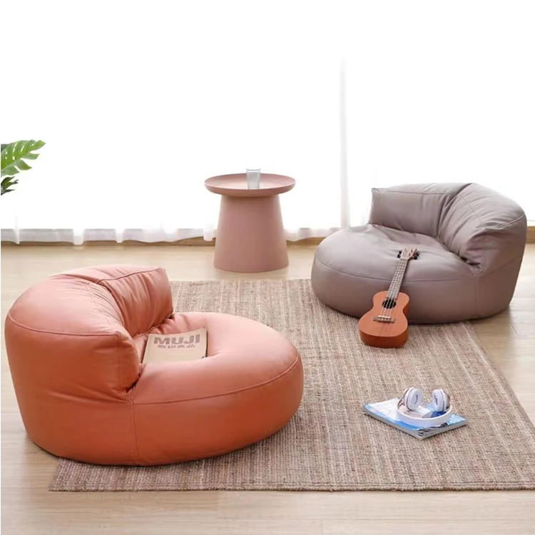 Large Small Linen Lounge Chair Bean Bag Puff Casual Chat Waterproof Fabric Bean Bag Living Room Bedroom Fuzzy Tatami Sofa Foam