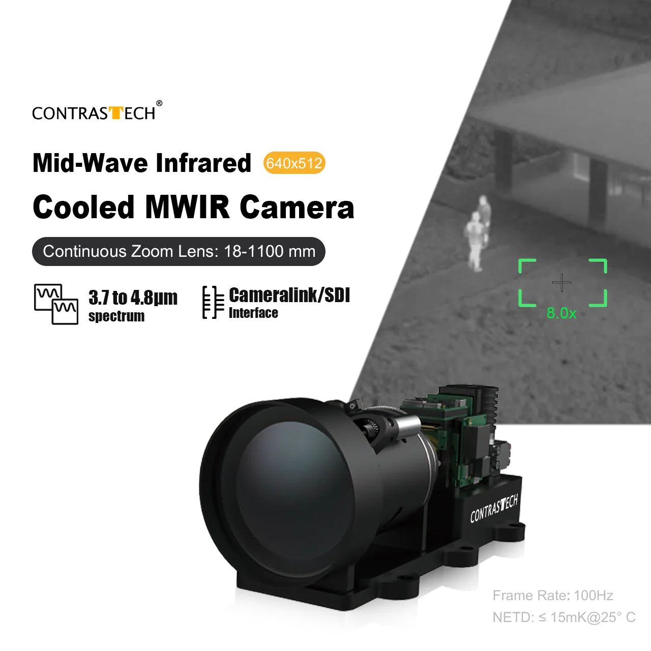 640*512 Mid-wave Infrared Thermal Camera CameraLink MCT Cooled Infrared ...