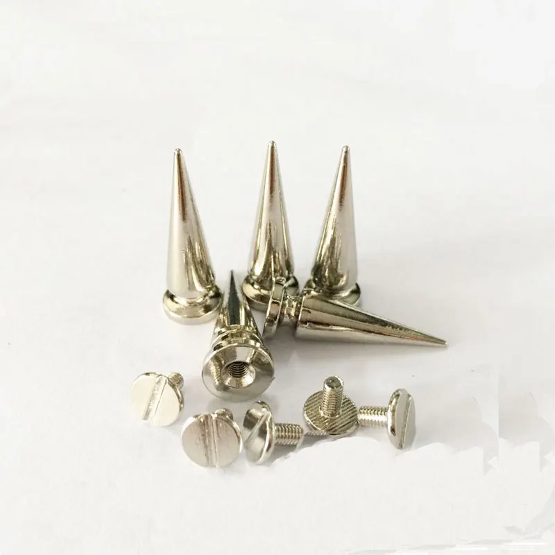 Silver Cone Studs And Spikes DIY Craft Cool Punk Garment Rivets For Bag  Shoes Dog Collars Leather DIY Handcraft - Buy Silver Cone Studs And Spikes  DIY Craft Cool Punk Garment Rivets