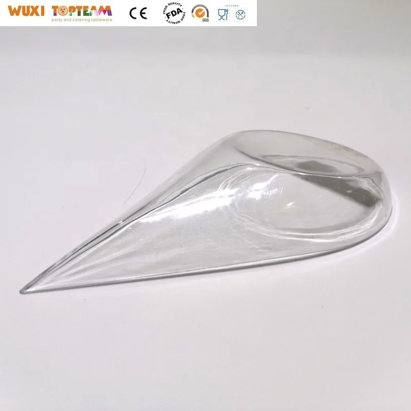 Plastic Teardrop Appetizer Tasting Spoons Mini Dessert Plates