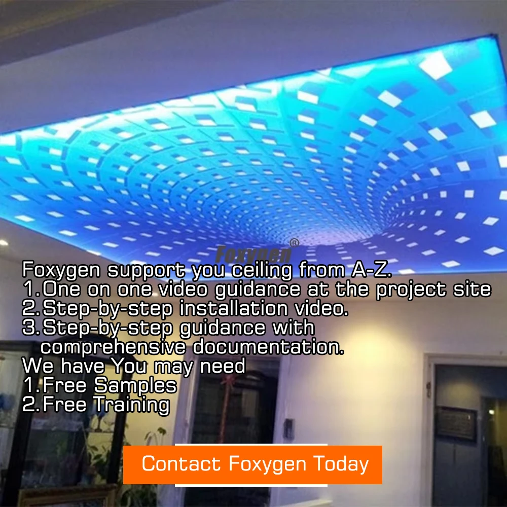 interior decorative pvc translucent 3d custom printed stretch ceiling film-1
