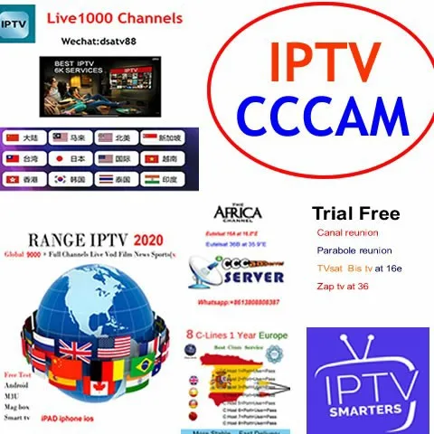 Подписка на IPTV 12 месяцев Европейский код Африки HD xtream Android ТВ-бокс CCcam Cline-сервер для 2022 Кубка