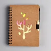 JX010 libro de piel de vaca con diseño de árbol colorido
