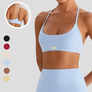 Wholesale Shockproof Cross Back Compression Sports Slimming Bra Elastic Gym Breathable Yoga Bra