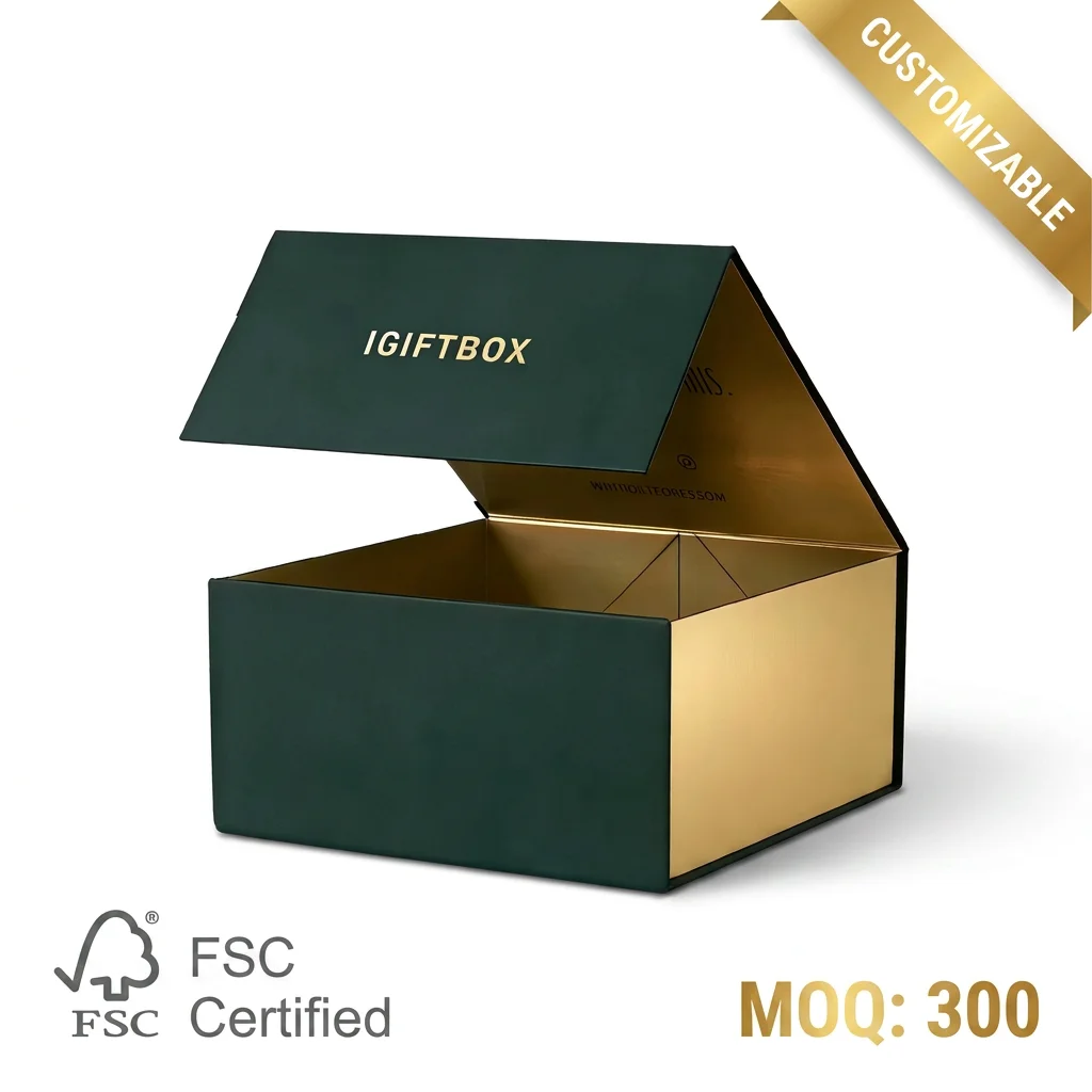 Custom Folding Cardboard Gift Box Wholesale Low MOQ OEM Logo Embossing UV Printing Packaging for Cos