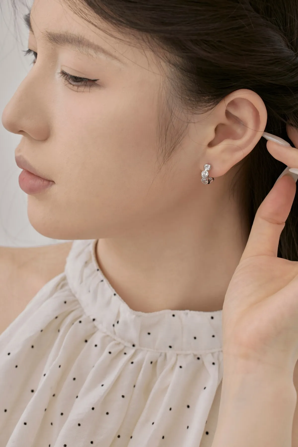 KAKODIY 18K Gold Plated Sterling Silver 925 Earrings Mini Heart Zircon Cubic Zircon Embrace Earrings Accessories Women detail 3