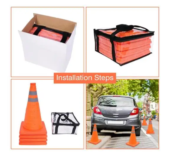 Collapsible Traffic Cones Multi Purpose Pop up Reflective Safety Cone