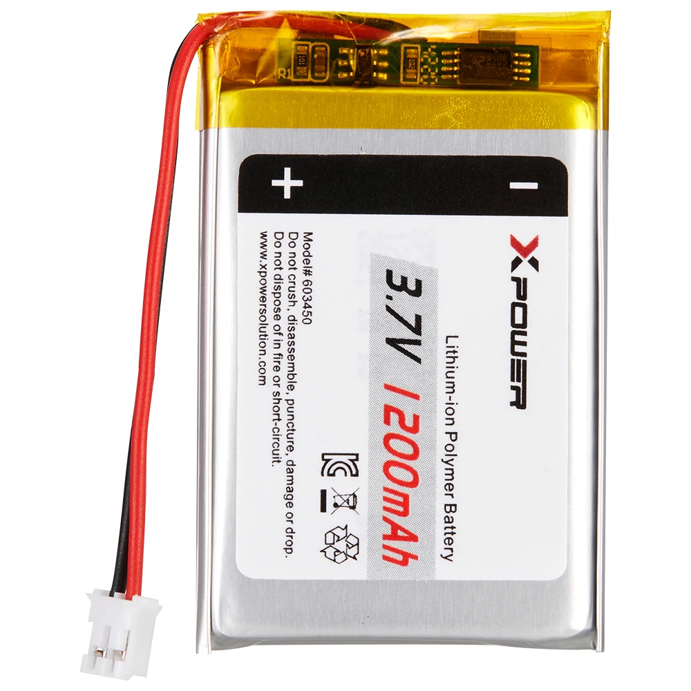 Kc Certified 3.7v 1200mah Rechargeable Lithium Polymer Battery For Vehicle Monitoring Device