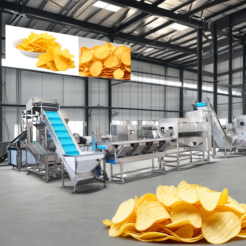 TCA Fully Automatic Frozen  French Fries Production Line Potato Chips Making Machine Equipment