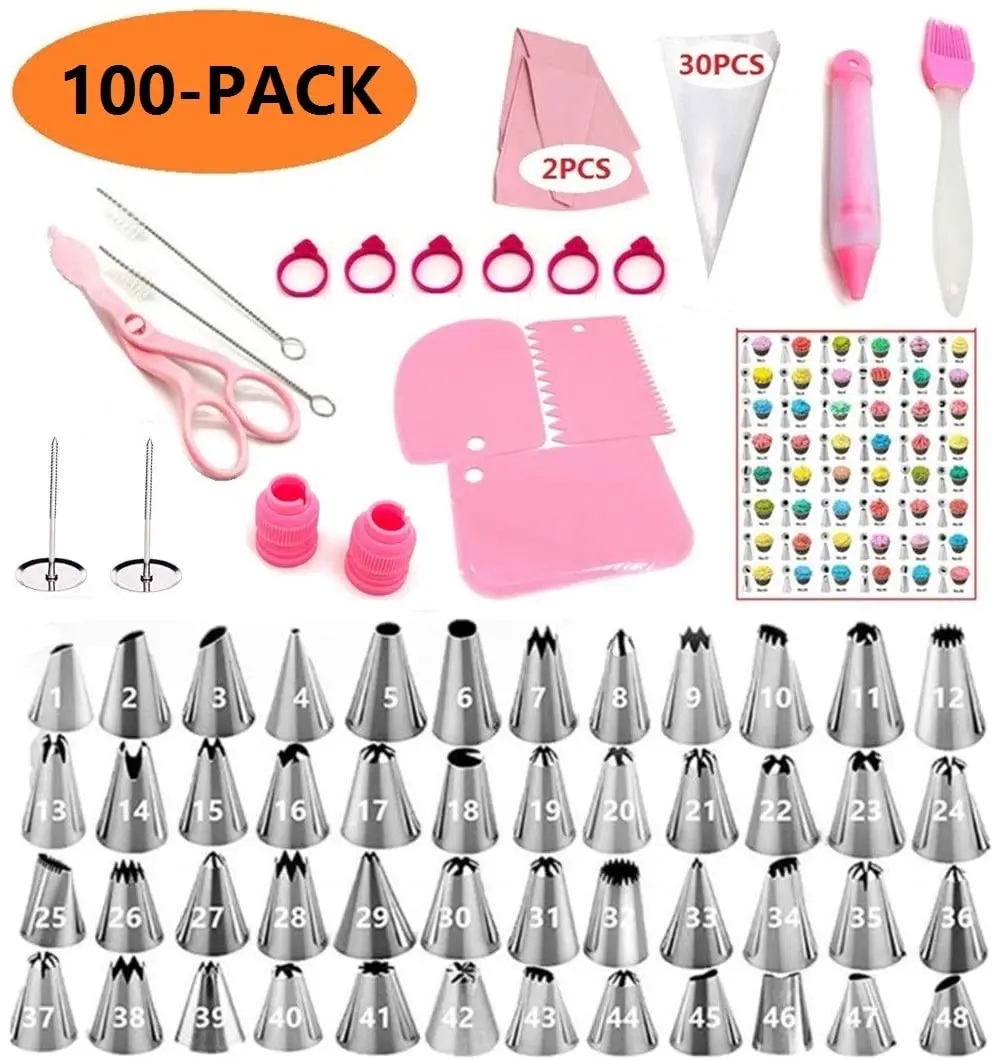 Russian Piping Tips Set 100Pcs - Icing Tips for Cake Decorating and Cupcake  Deco | eBay