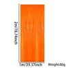 Cortina de lluvia de seda fluorescente naranja de 1x2 metros.