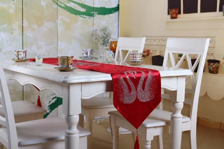 Водостойкая 100% голландская бархатная популярная Алмазная декоративная настольная дорожка