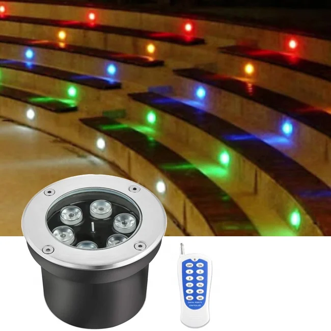 18W RGB IP65 Waterproof LED Underground Light 12V Remote Control Landscape Lighting for Garden Buried Light Outdoor Use