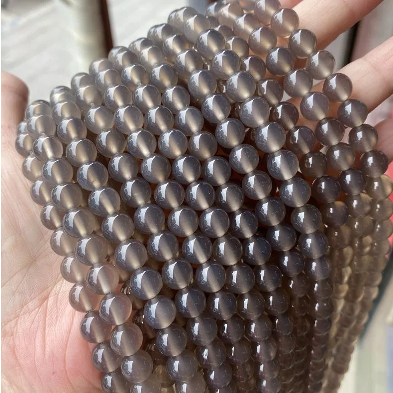 Natural Stone Loose Beads Wholesale Cheap Natural Gray Agate 4/6/8/10mm in Stock
