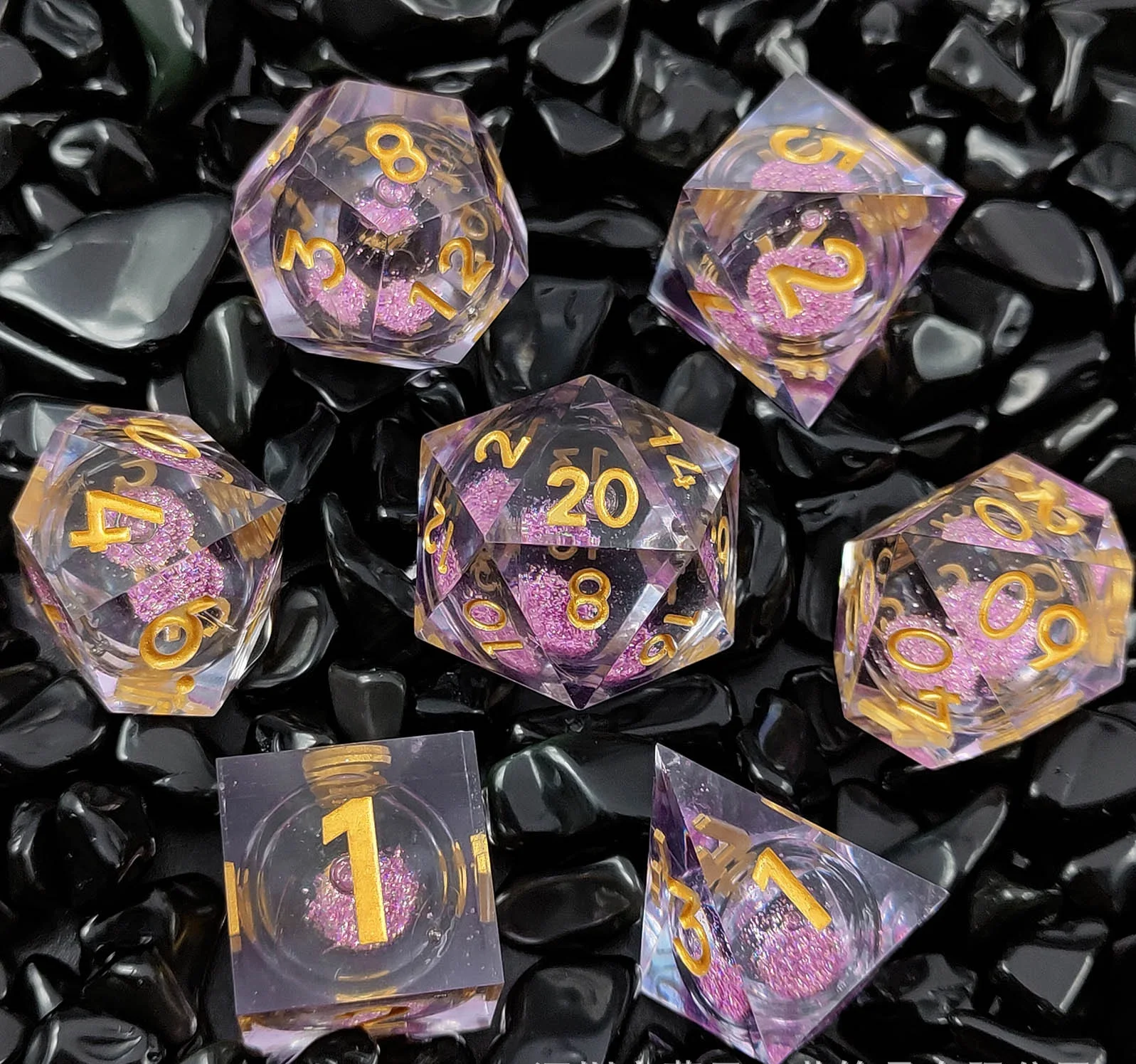 D20 Liquid Core Dice Set For Role Playing Games Resin Liquid Core Dice