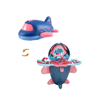 ITTL Medical Pretend Play Set for Kids Plastic Airplane Suitcase & Doctor Toys Play House for Boys & Girls' Fun for Preschoolers