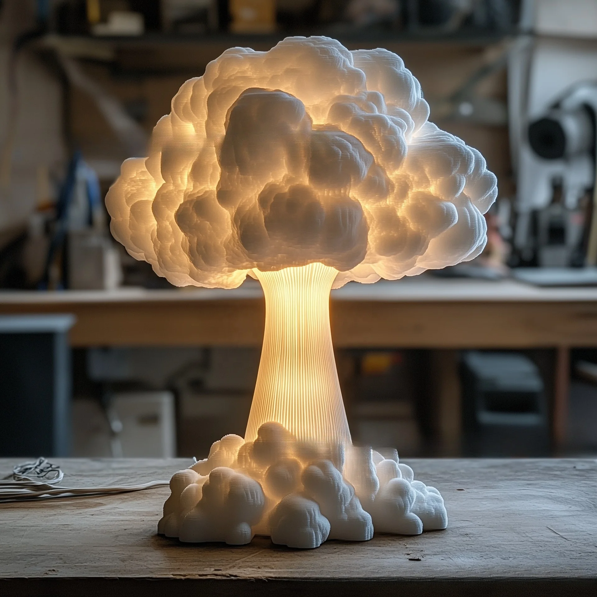 2025 Unique Design Table Lamp Modern LED Mushroom Cloud Bedroom Table Lamp New Design Atomic Bomb Explosion Cloud Night Light