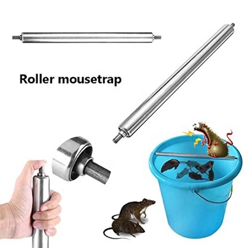 Mouse Catcher Cylinder Stick Stainless Steel Mice-Rat Trap Roller