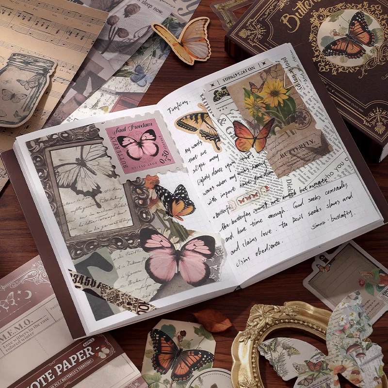 Kit Scrapbooking Vintage - 395 Adesivi, Quaderno A6, Per Diario E Decorazioni