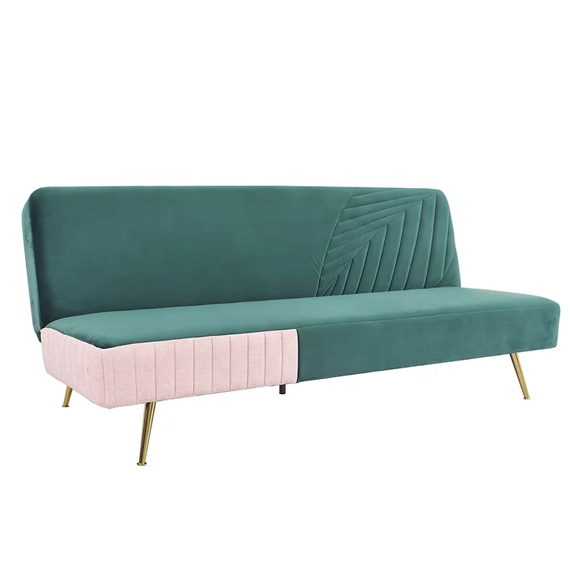 Nisco Leaf Tufted Memory Foam Sofa Bed with Golden Legs