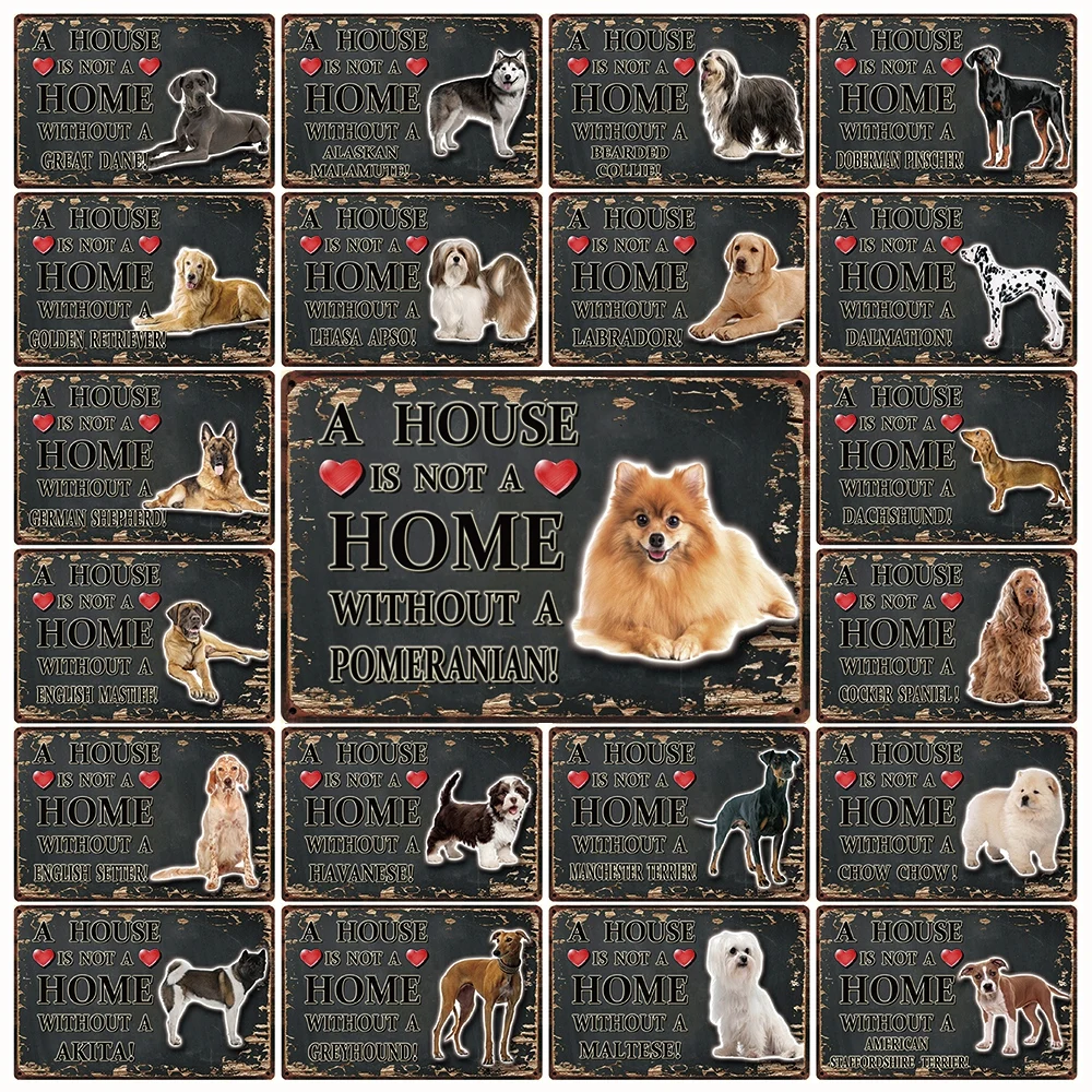 Kelly66 Dog Maltese Labrador Dalmation Great Dane Pomeranian Metal Sign Home Decor Bar Wall Art Painting 20 30 Cm Size Dy126 Plaques Signs Aliexpress