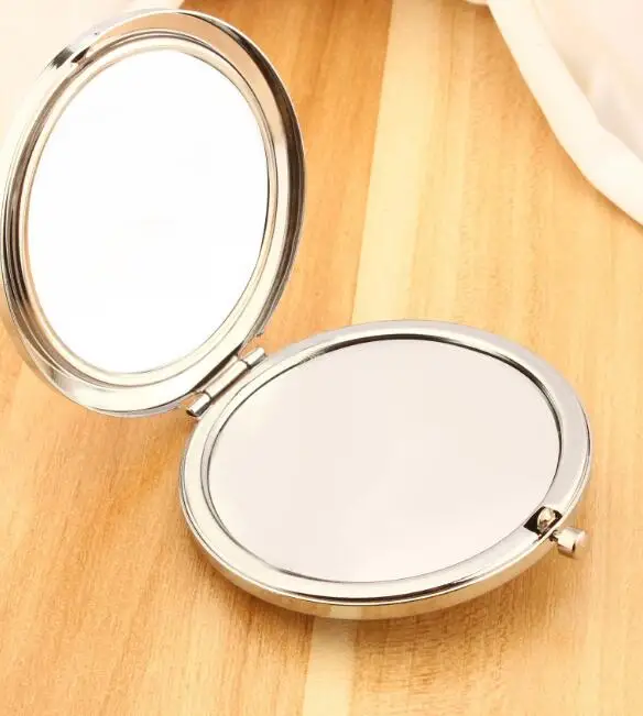 
Пустое металлическое компактное зеркало с индивидуальным логотипом карманное зеркало 