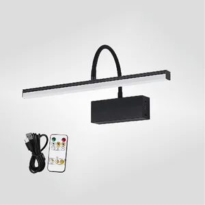 Wireless Rechargeable Picture Light Battery Operated LED Wall Lamp Remote Control Adjustable Angle Vanity Lights