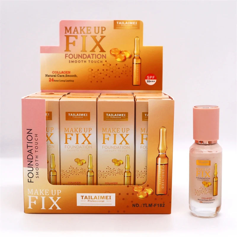F182 Custom 5 Colors Fix Natural Foundation Moisturizing Whitening Lightweight Face Care Base Cream Smooth Makeup Foundation
