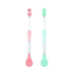 Professional Dental Clean New Cheap Plastic Toothbrush for Adult Custom Color Toothbrush with Tongue Cleaner