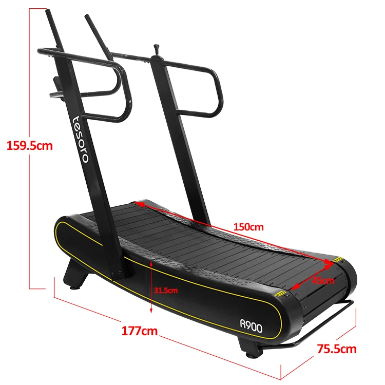 自走式トレッドミルR900 ロンゲ R900 ウッドウェイ カーブドトレッドミル ジム用 手動ト