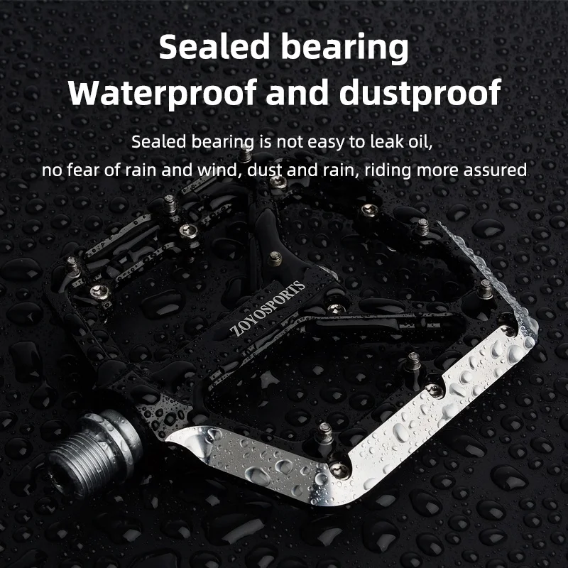 Guaranteed Silver Widen Tread Surface Waterproof MTB Road Bicycle Parts Lightweight  Aluminium Alloy Roof Adult Bike Pedal
