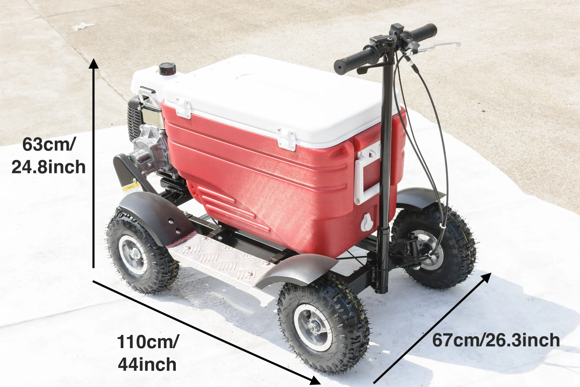 Professional Factory Outlet Gasoline Food Keeper Camping Using Motorized Cooler Scooter