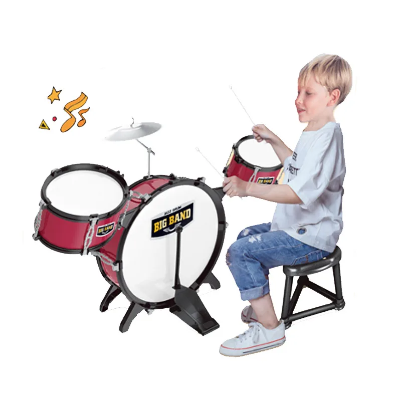 Durable Design Kids Music Instruments Toy Jazz Drum Set Toys with Realistic Sounds