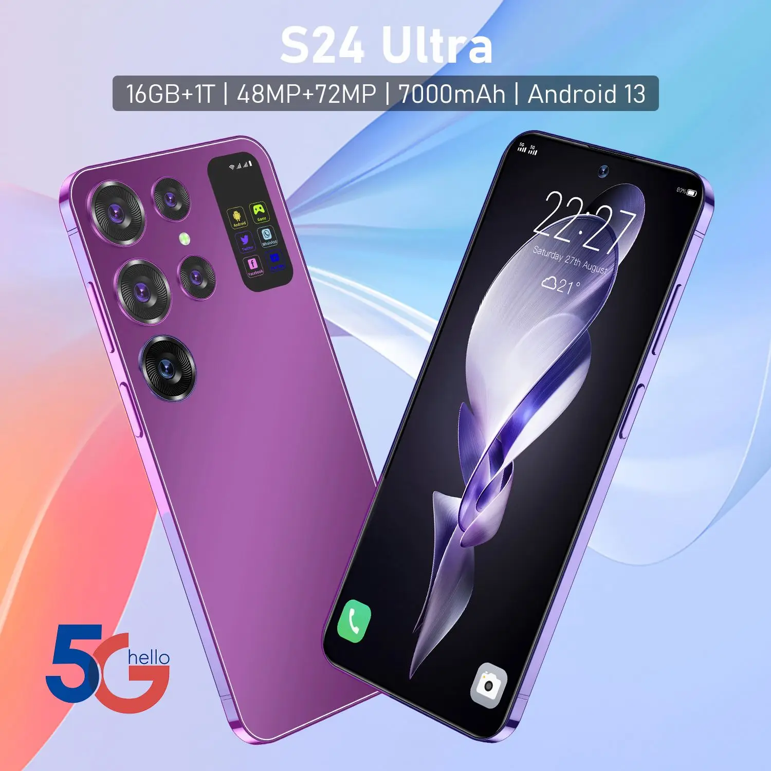 Original S24 Ultra 7.0 inch HD Screen Smartphone16GB+1TB 5GPhone