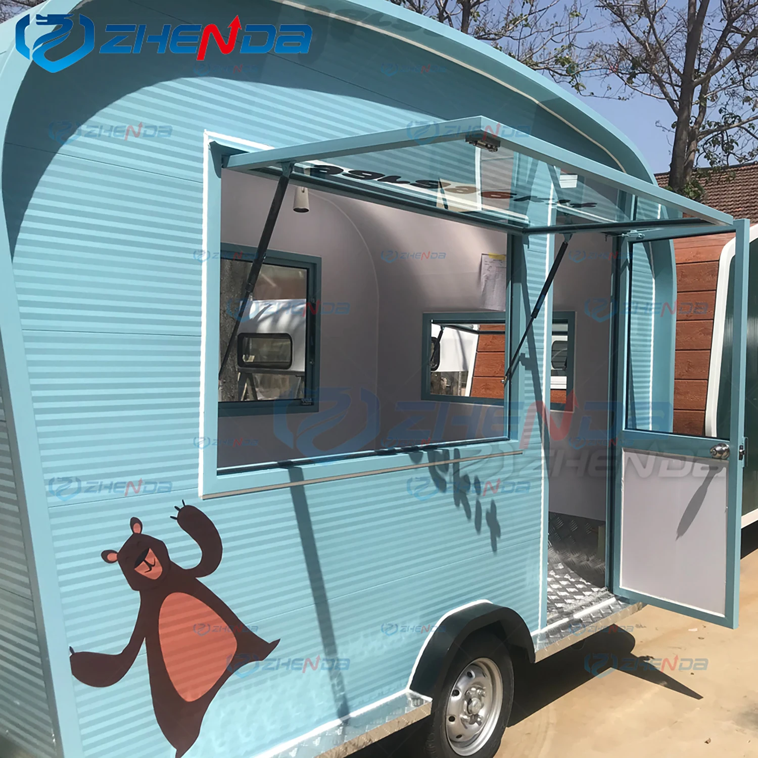 Colorful Popular Food Snack Trailer Tractor Mobile Kitchen with ...