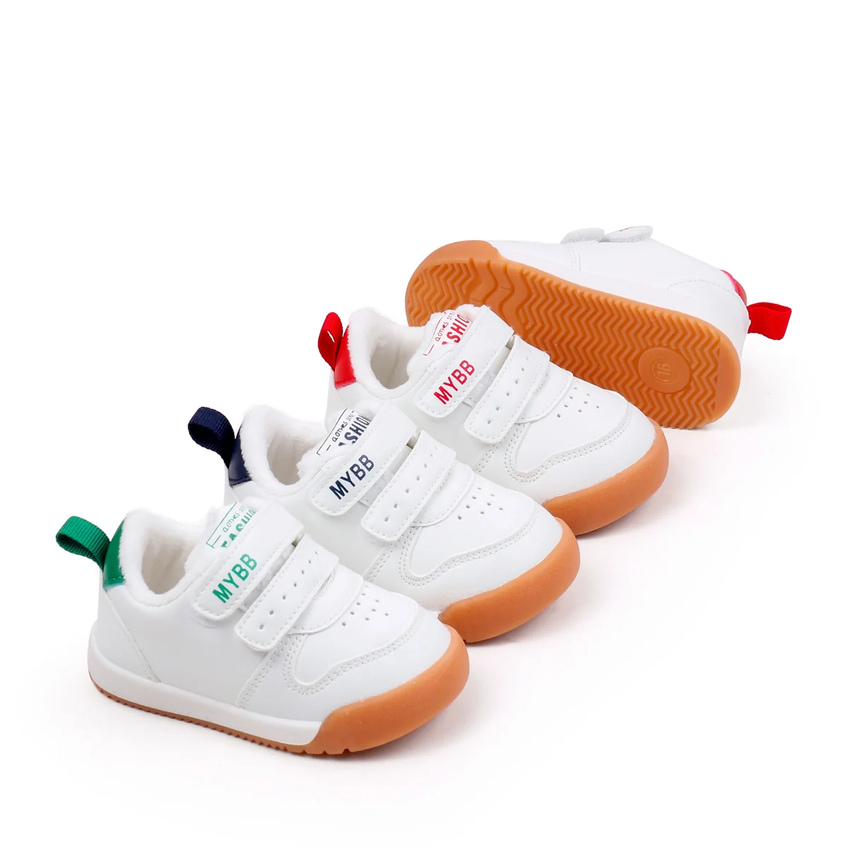 2025 New Design Toddler White Boys and Girls Soft-soles TPR Anti-slip Warm White Baby Shoes for 0-2 Years Old