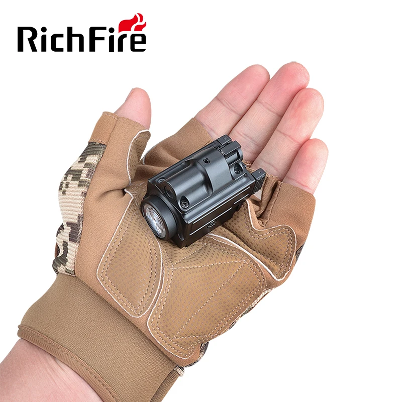 RichFire Rechargeable LED Flashlight Green and Red Tactical Laser Beam Combo Aluminum Body with USB Charging Green Laser Beam
