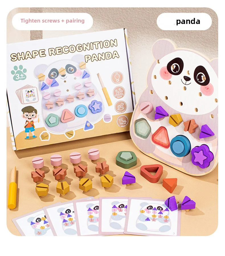 ODM Cartoon-Tiere Xylofon Montessori Feinmotorik-Förderung Pädagogisches Holzspielzeug Schraub- und Klopf-Piano Form EN71-zertifiziert Neu