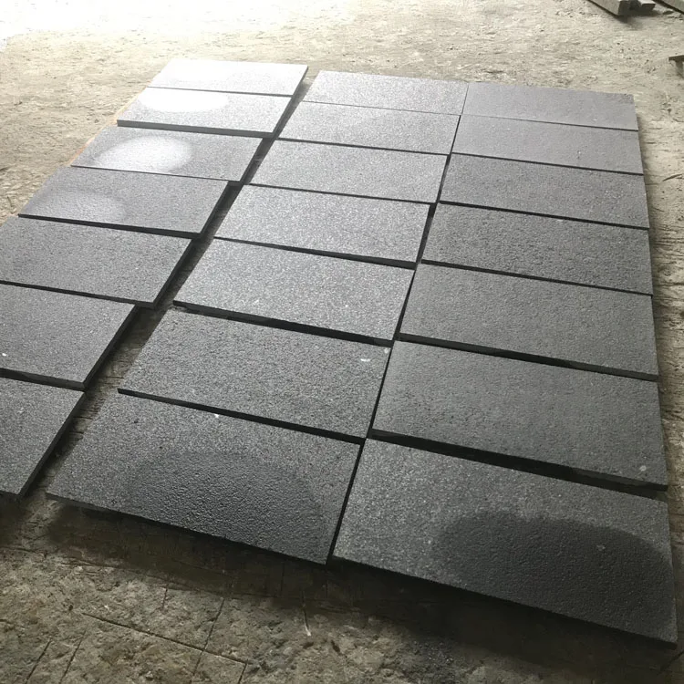 Exterior Black Basalt Stone Cladding Exterior Facade Flamed G684 Black Granite Stone Facade
