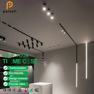 New 30W Anti-Glare Foldable Embedded Ceiling Lamp for Hotels Easy Install LED Light Source Adjustable Linear Track Aluminum DC24