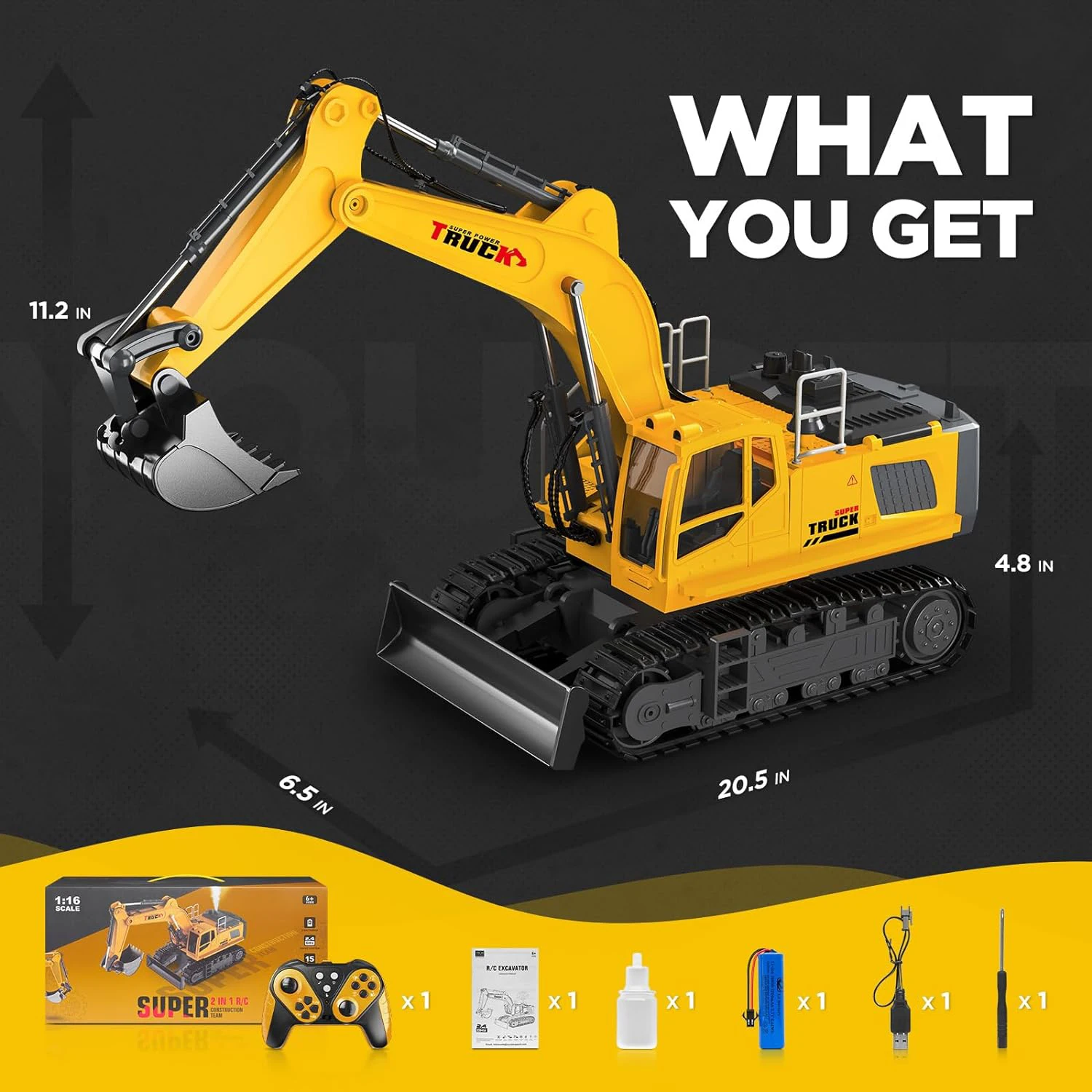 1:16 RC Excavator - Remote Control Engineering Vehicle