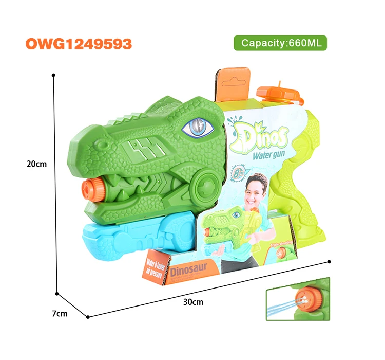 ZLPBAO Pistolet à Eau Dinosaure – 650 Ml – Portée 6-11 Mètres – ABS Résistant – Cadeau Été Pour Enfants Et Adultes – Piscine, Plage, Jardin