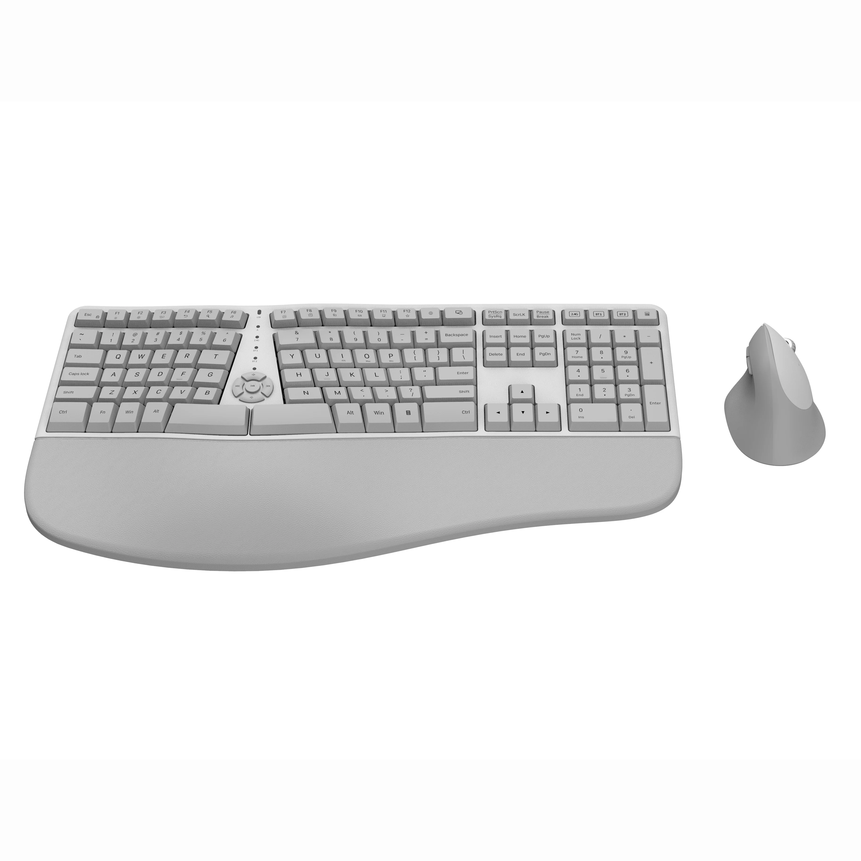 Source Wireless Ergonomic Keyboard With Trackball And Scroll Wheel Usb 2.4g  Quiet Split Keyboard with Wrist Rest quite Membrane Keys on