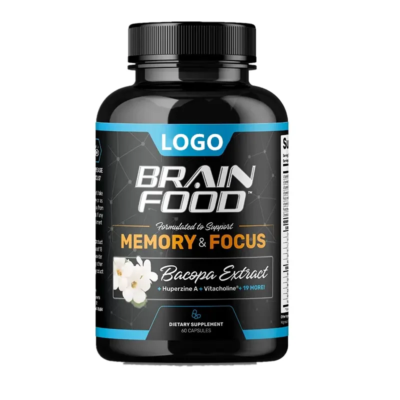 Private Label Nootropic Ginkgo biloba Bacopa monnieri Vegan DHA Brain Booster Supplements Mushroom capsules