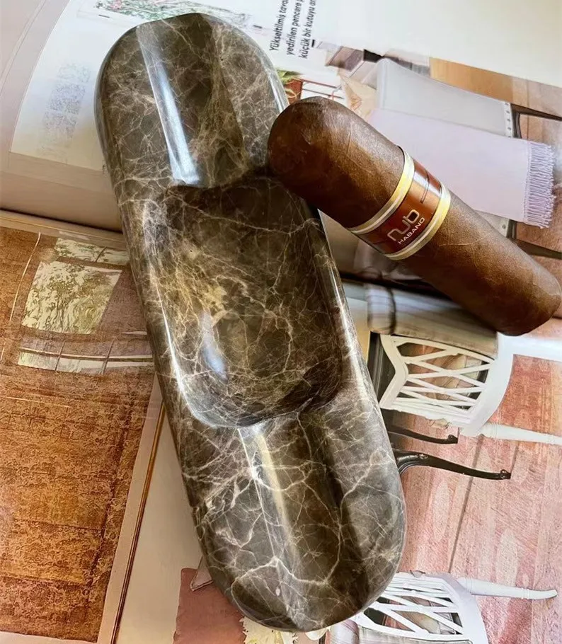 Solid Marble Stone Cuban Cigarette Ashtray Newest Design Large Size Marble  Smoking Outdoor Ashtray for Top Selling