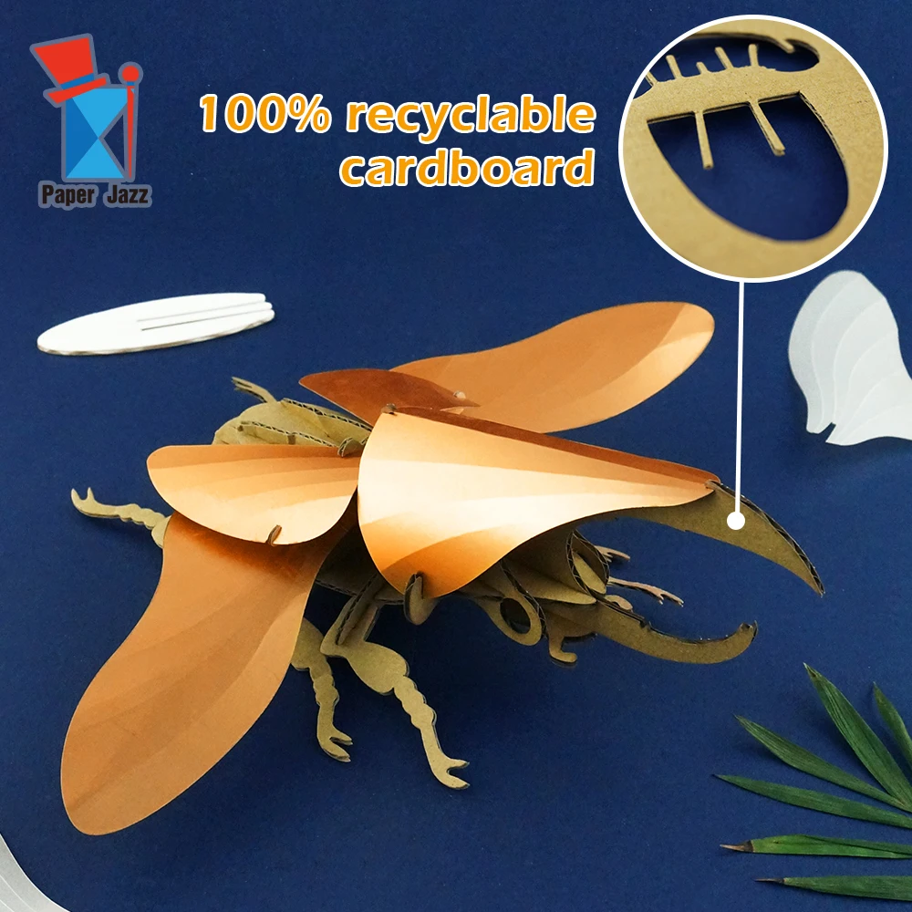 Hercules Beetle Insect Model Puzzles DIY Assembly Crafts Interactive Development Educational Kids Toy Gift