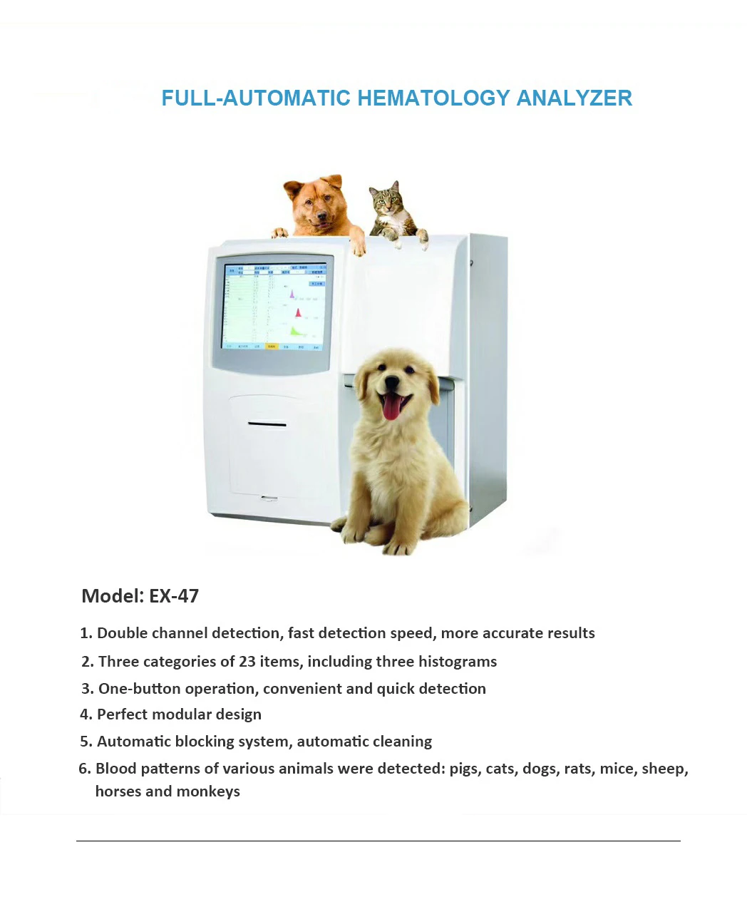 EUR VET Top Sale Veterinary Hematology Analyzer Vet Equipment