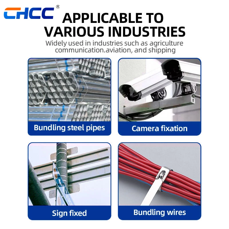 Stainless Steel Self-Locking Cable Ties 150mm Length 4.6mm Width Model Industrial Use