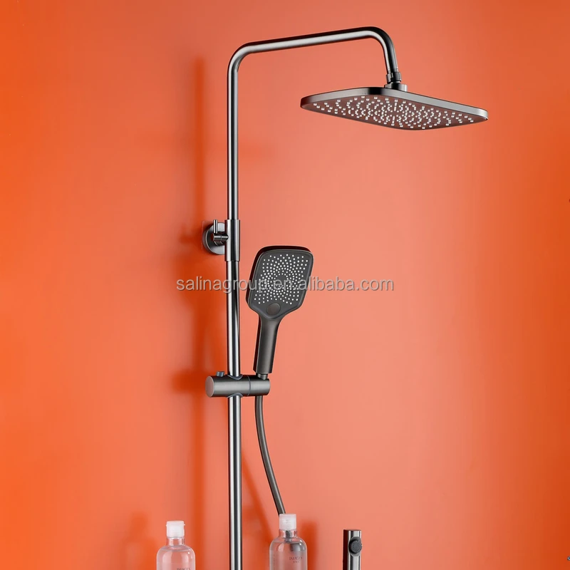 Cupc Bathroom Ceiling Mounted Hot And Cold Water Mixer Valve Brass Rain Shower Faucets Waterfall